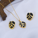 gold Stainless Steel Leaf Insect Jewelry Set