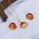 gold Stainless Steel Leaf Insect Jewelry Set