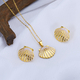 gold Stainless Steel Leaf Insect Jewelry Set