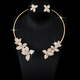 light Luxury Flower Zircon Necklace Earring Set