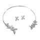 light Luxury Flower Zircon Necklace Earring Set