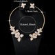 light Luxury Flower Zircon Necklace Earring Set