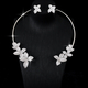 light Luxury Flower Zircon Necklace Earring Set