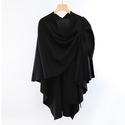 diagonal Opening Knitted Shawl Cape Women Autumn Winter