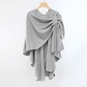 diagonal Opening Knitted Shawl Cape Women Autumn Winter