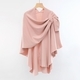 diagonal Opening Knitted Shawl Cape Women Autumn Winter