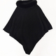 women's Knit Cape With Faux Fur Collar Shawl