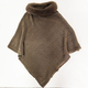 women's Knit Cape With Faux Fur Collar Shawl