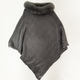 women's Knit Cape With Faux Fur Collar Shawl