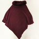 women's Knit Cape With Faux Fur Collar Shawl