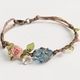 handmade Woven Bracelet With Monet Garden Butterfly Flower Design