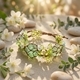 handmade Woven Bracelet With Monet Garden Butterfly Flower Design