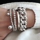 gold Wide Chain Bracelet With Round Disc Charm