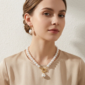 elegant Baroque Pearl Earrings And Necklace Set