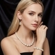elegant Baroque Pearl Earrings And Necklace Set