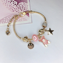 adjustable Beaded Four-Leaf Clover Bracelet With Lobster Clasp