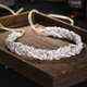handmade Hollow Pearl Rice Bead Woven Headband Hair Accessory
