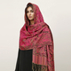 ethnischer Paisley Imitation Kaschmir Schal Mit Quasten