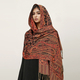 ethnischer Paisley Imitation Kaschmir Schal Mit Quasten