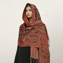 ethnic Paisley Imitation Cashmere Shawl With Tassels
