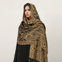 ethnic Paisley Imitation Cashmere Shawl With Tassels