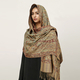 ethnischer Paisley Imitation Kaschmir Schal Mit Quasten