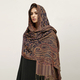 ethnischer Paisley Imitation Kaschmir Schal Mit Quasten