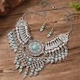 vintage Ethnic Style Teardrop Tassel Necklace And Earrings Set