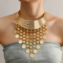 punk Metal Exaggerated Pattern Tassel Necklace