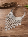 punk Metal Exaggerated Pattern Tassel Necklace