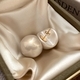 korean Style Large Pearl Stud Earrings For Women