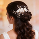 handmade Light Luxury Bridal Hair Comb Soft Clay Flower
