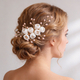 handmade Light Luxury Bridal Hair Comb Soft Clay Flower