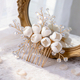 handmade Light Luxury Bridal Hair Comb Soft Clay Flower