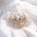 handmade Light Luxury Bridal Hair Comb Soft Clay Flower