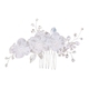 silver forest Style Floral Rhinestone Hair Comb With Faux Pearl