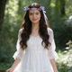 pink-purple wreath artificial Flower Forehead Ornament Ethnic Style Headband