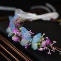 pink-purple wreath artificial Flower Forehead Ornament Ethnic Style Headband