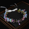 pink-purple wreath artificial Flower Forehead Ornament Ethnic Style Headband