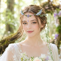forest-Style Green Wreath Headband With Long Tassels