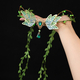 forest-Style Green Wreath Headband With Long Tassels