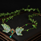 forest-Style Green Wreath Headband With Long Tassels