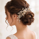 gold Faux Pearl Bridal Hair Comb Wedding Updo Insert