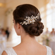 gold handmade Pearl Bridal Hair Comb Alloy Headpiece