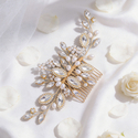 gold handmade Pearl Bridal Hair Comb Alloy Headpiece