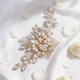 gold handmade Pearl Bridal Hair Comb Alloy Headpiece