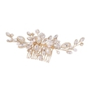 gold handmade Pearl Bridal Hair Comb Alloy Headpiece