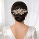 rose Gold Rhinestone Flower Hair Comb Bridal Headpiece