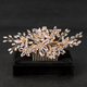 rose Gold Rhinestone Flower Hair Comb Bridal Headpiece
