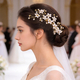 gold hair comb gold Handmade Faux Pearl Bridal Hair Comb With Rhinestones